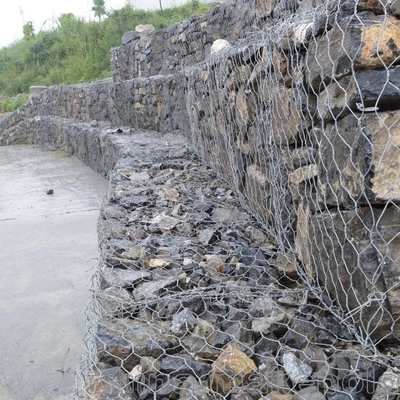 Cestas hexagonales de gabión trenzado de aleación galvanizada para el soporte de la red geográfica de la construcción