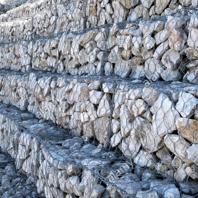 Cestas hexagonales de gabión trenzado de aleación galvanizada para el soporte de la red geográfica de la construcción