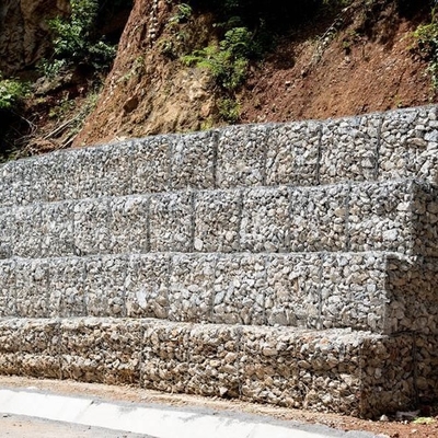 2.2mm - 4.0mm Diámetro de alambre Galfan Gabion Con 65% - 80% de área abierta