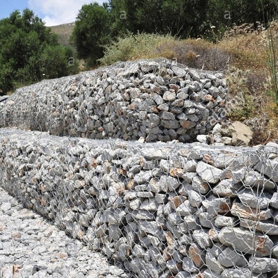 Cuadro de trabajo pesado Soldado en punto Soldado galvanizado Gabion Pared de retención