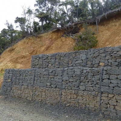 Caja de acero galvanizado de gabión de piedra soldada para retener el paisaje de la pared