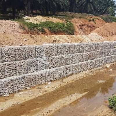Cuadro de gabión de alambre de acero de aleación con recubrimiento de PVC de doble capa
