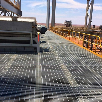 Plataforma de pasarela de rejilla de acero galvanizado con agujero cuadrado